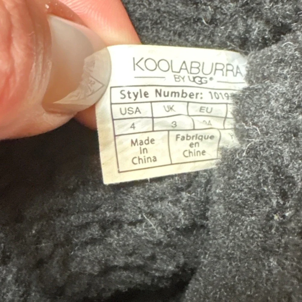 Koolaburra by UGG Victoria Boots Kids‎ Black Suede Faux Fur 1019 SIZE 4